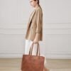 Waterproof Leather Laptop Tote Bag – 15.6 Inch Business Work Bag for Women