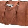 Waterproof Leather Laptop Tote Bag – 15.6 Inch Business Work Bag for Women