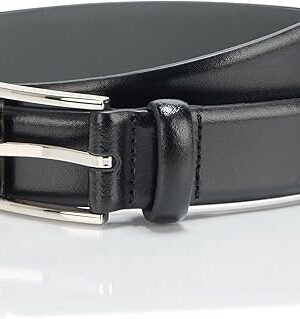 Men’s Smooth Leather Belt with Classic Buckle