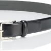 Men’s Smooth Leather Belt with Classic Buckle