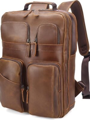 Full Grain Leather Laptop Backpack
