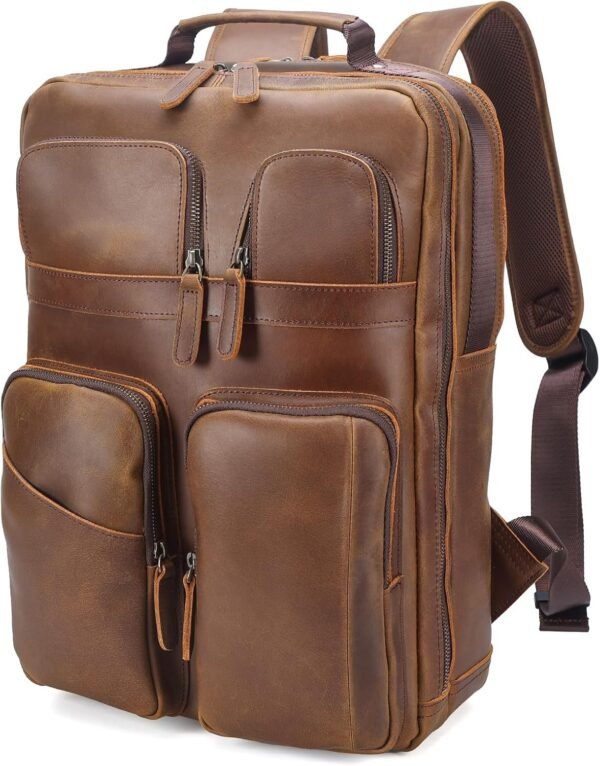 Full Grain Leather Laptop Backpack