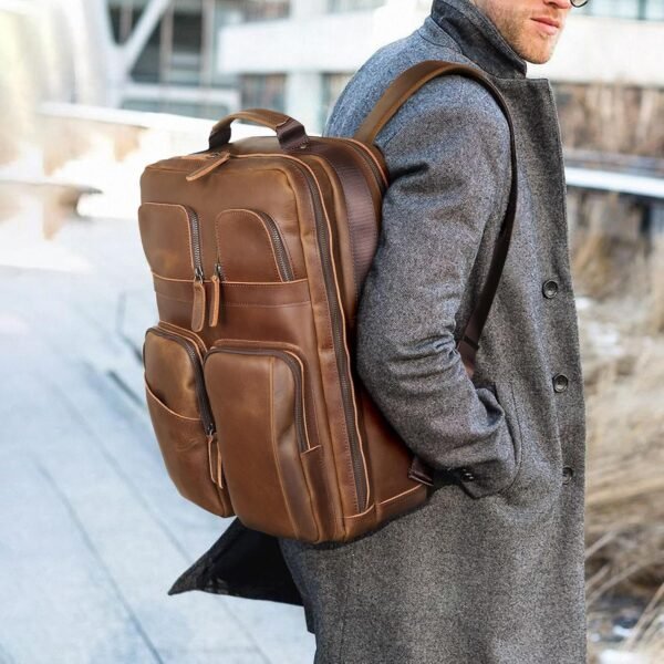 Full Grain Leather Laptop Backpack